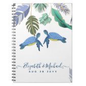 ウミガメ結婚の青い黄色 ノートブック (正面)