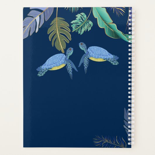 ウミガメ結婚の青い黄色 プランナー手帳 (裏面)