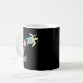 ウミガメ絞り染めかわいいウミガメ コーヒーマグカップ (正面左)