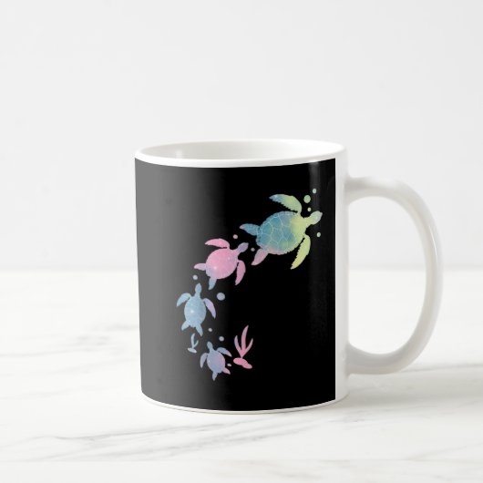 ウミガメ絞り染めかわいいウミガメ コーヒーマグカップ (右)