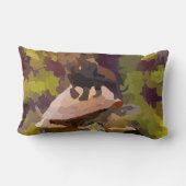 ウミガメ絵を描の貝殻の水色ライオン ランバークッション (裏面)