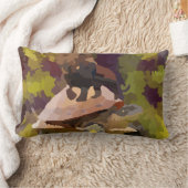 ウミガメ絵を描の貝殻の水色ライオン ランバークッション (ブランケット)