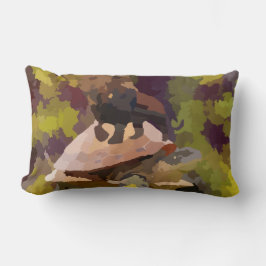 ウミガメ絵を描の貝殻の水色ライオン ランバークッション