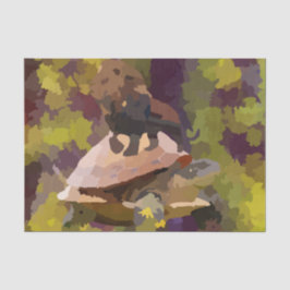 ウミガメ絵を描の貝殻の水色ライオン 薄葉紙