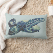 ウミガメ絵画の枕 ランバークッション (ブランケット)