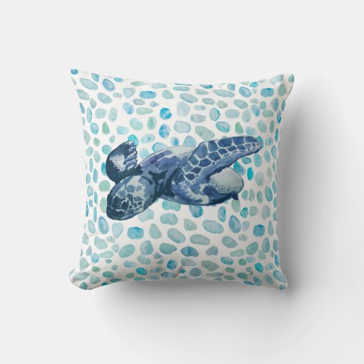 ウミガメ絵画型枕 クッション (正面)