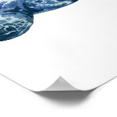 ウミガメ絵画海 ポスター (角)