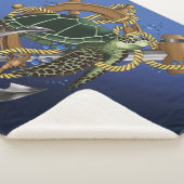 ウミガメ緑の青 シェルパブランケット (3/4)