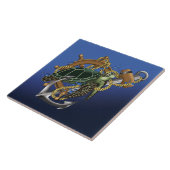 ウミガメ緑の青 タイル (側面)