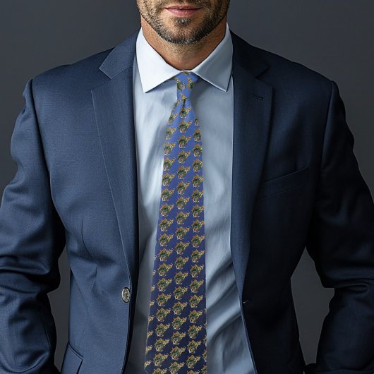 ウミガメ緑の青 ネクタイ