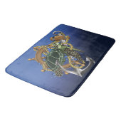 ウミガメ緑の青 バスマット (アングル)