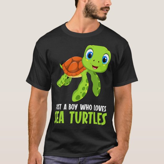 ウミガメ自然野生動物保護かわいいSe Tシャツ (正面)