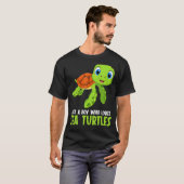ウミガメ自然野生動物保護かわいいSe Tシャツ (正面フル)