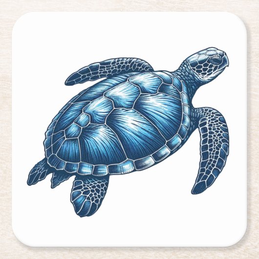 ウミガメ航海のコースター スクエアペーパーコースター (正面)