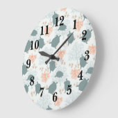 ウミガメ航海のサンゴ礁海パターン ラージ壁時計 (傾斜)