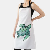 ウミガメ色彩の鮮やかの青い緑 エプロン (インサイチュ)