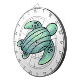 ウミガメ色彩の鮮やかの青い緑 ダーツボード (正面右)