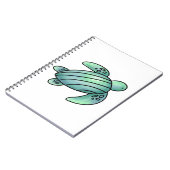 ウミガメ色彩の鮮やかの青い緑 ノートブック (左側)