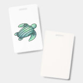 ウミガメ色彩の鮮やかの青い緑 バッジ (表裏)