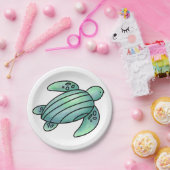 ウミガメ色彩の鮮やかの青い緑 ペーパープレート (パーティー)