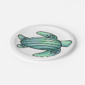 ウミガメ色彩の鮮やかの青い緑 ペーパープレート (アングル)