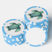 ウミガメ色彩の鮮やかの青い緑 ポーカーチップ (積み重ね)