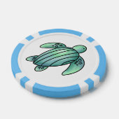 ウミガメ色彩の鮮やかの青い緑 ポーカーチップ (シングル)