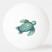 ウミガメ色彩の鮮やかの青い緑 卓球ボール (正面)