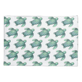 ウミガメ色彩の鮮やかの青い緑 枕カバー (裏面)