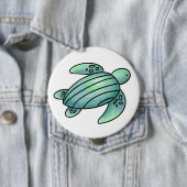 ウミガメ色彩の鮮やかの青い緑 缶バッジ (インサイチュ)