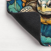 ウミガメ蓮の花アートカメ自然愛好家 マウスパッド (コーナー)