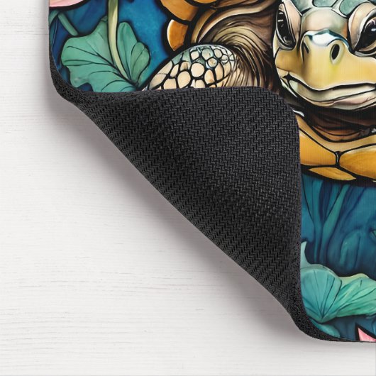 ウミガメ蓮の花アートカメ自然愛好家 マウスパッド (コーナー)