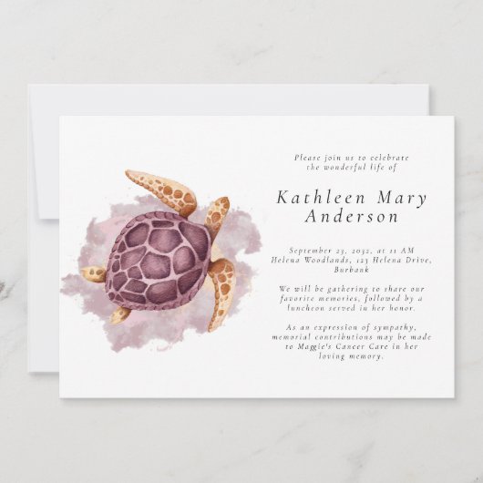 ウミガメ記念お祝い・オブ・ライフ 招待状 (正面)