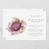 ウミガメ記念お祝い・オブ・ライフ 招待状 (正面/裏面)