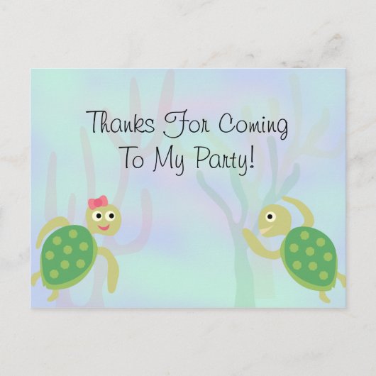 ウミガメ誕生日感謝してい葉書 ポストカード (正面)