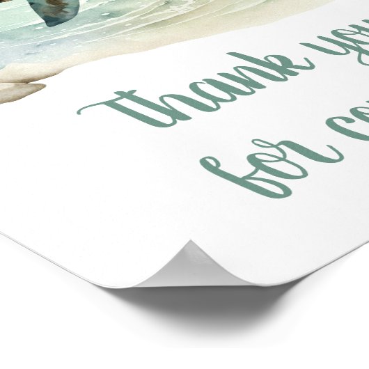 ウミガメ赤ちゃんシャワーありがとうござ来う ポスター (角)