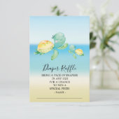 ウミガメ赤ちゃんシャワーおむつラッフルチケット エンクロージャーカード (スタンド正面)