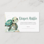 ウミガメ赤ちゃんシャワーおむつラッフル エンクロージャーカード (正面)