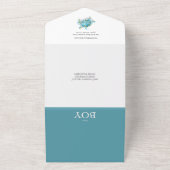 ウミガメ赤ちゃんシャワーすべて1つの招待状 オールインワン招待状 (外側)