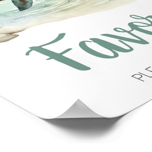 ウミガメ赤ちゃんシャワーの好意 ポスター (角)