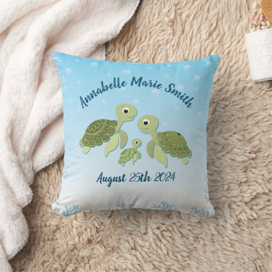 ウミガメ赤ちゃんシャワーコーエド男女兼用 クッション (ブランケット)