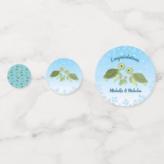 ウミガメ赤ちゃんシャワーコーエド男女兼用 コンフェッティ (裏面)