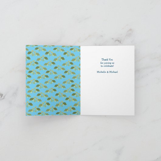 ウミガメ赤ちゃんシャワーコーエド男女兼用 サンキューカード (内部)