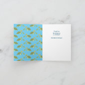 ウミガメ赤ちゃんシャワーコーエド男女兼用 サンキューカード (内部)