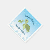 ウミガメ赤ちゃんシャワーコーエド男女兼用 スタンダードカクテルナプキン (角)