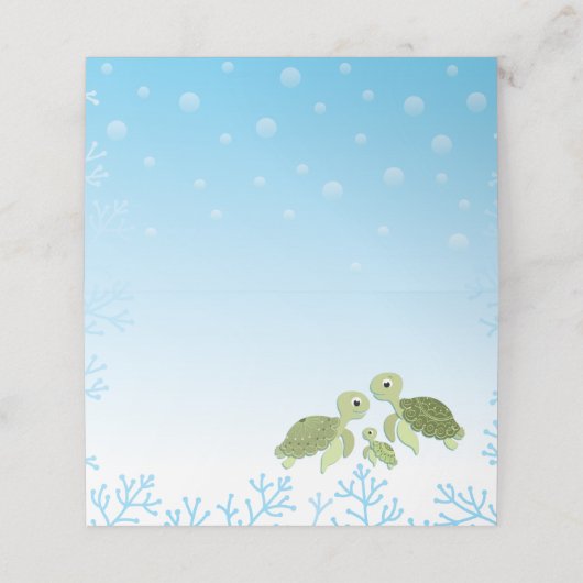 ウミガメ赤ちゃんシャワーコーエド男女兼用 プレイスカード (外部開封)
