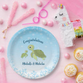 ウミガメ赤ちゃんシャワーコーエド男女兼用 ペーパープレート (パーティー)