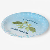 ウミガメ赤ちゃんシャワーコーエド男女兼用 ペーパープレート (アングル)