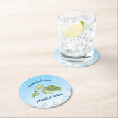 ウミガメ赤ちゃんシャワーコーエド男女兼用 ラウンドペーパーコースター (インサイチュ)