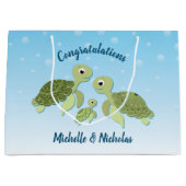 ウミガメ赤ちゃんシャワーコーエド男女兼用 ラージペーパーバッグ (正面)